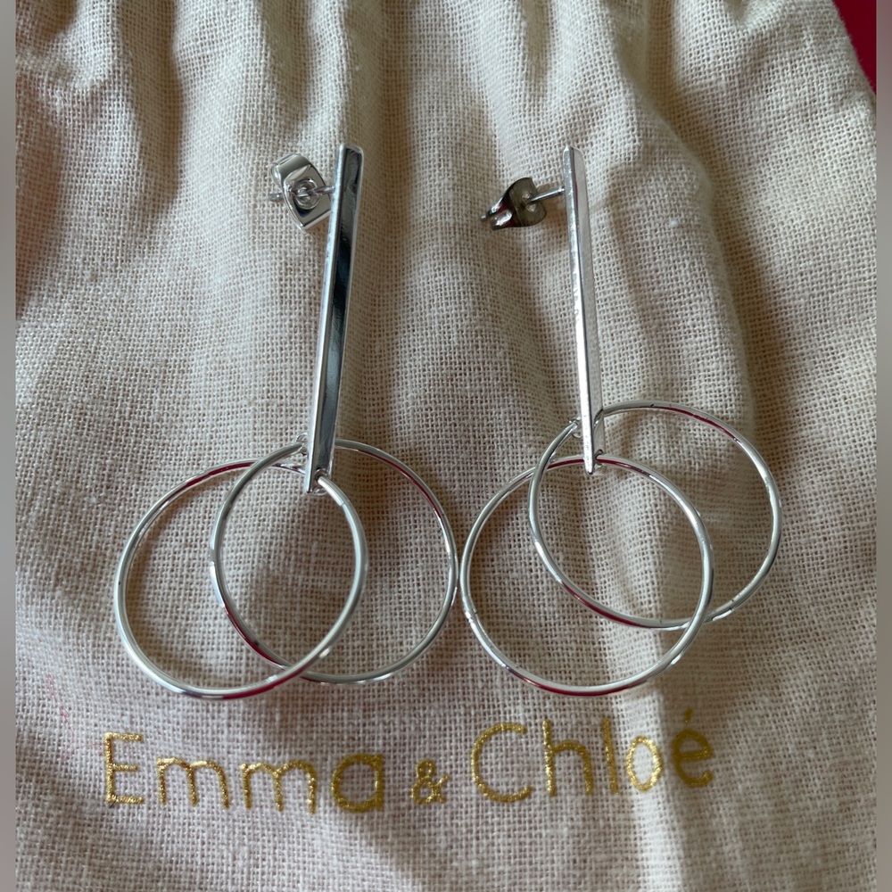 Emma & Chloé silver earrings. Never worn.
